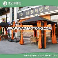 Chinese Cheap Wooden Aluminum frame 3 Meter Square Outdoor Rattan Garden Gazebo